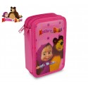 89094 Estuche escolar de Masha y el Oso de 3 cremalleras 43 piezas 