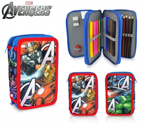 AV16109 Estuche de 3 cremalleras y 43 piezas de Los Vengadores