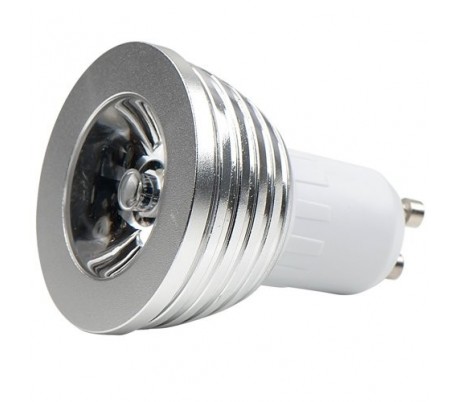 Foco LED RGB funcionamiento con control remoto...