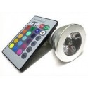 Foco LED RGB funcionamiento con control remoto no incluido 3w multicolor