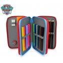 PA16109 Estuche escolar Patrulla Canina con 3 cremalleras y 43 piezas