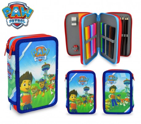 PA16109 Estuche escolar Patrulla Canina con 3 cremalleras y 43 piezas