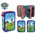 PA16109 Estuche escolar Patrulla Canina con 3 cremalleras y 43 piezas