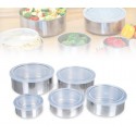 387425 Set de 5 cuencos de acero - Contenedor de alimentos con tapa / Apto never