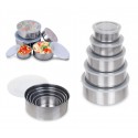 387425 Set de 5 cuencos de acero - Contenedor de alimentos con tapa / Apto never