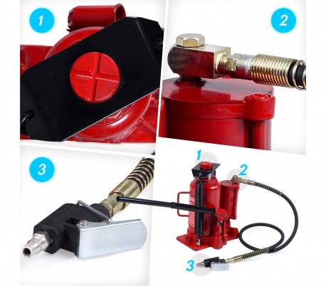 ST3054 Gato hidráulico forma botella aire comprimido manual hasta 12 T