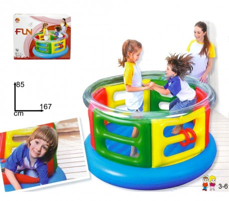 606936 Mini trampolín inflable para niños Fun 167x85 cm de 3 a 6 años