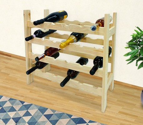 MWS2952 184158 Estante de madera natural para 24 botellas de vino 