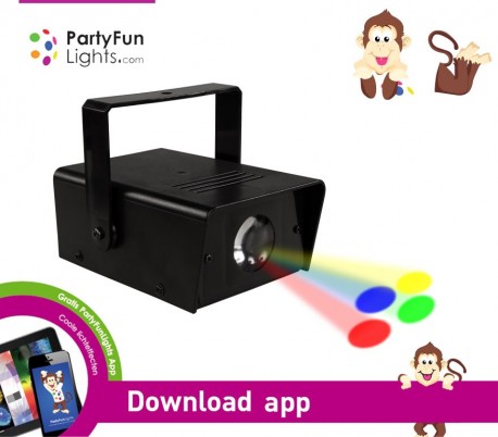 863894 Mini faro proyector 7 led PARTY FUN LIGHT mod. 2 efecto discoteca