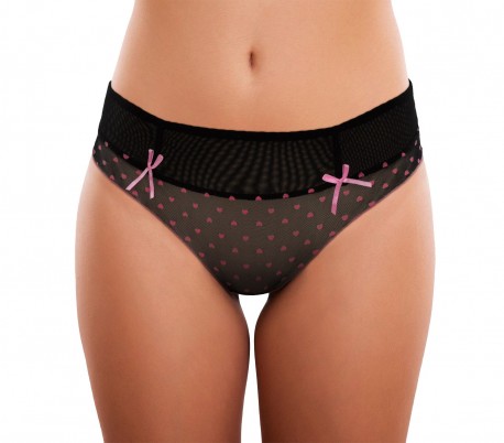 9860 Pack de 5 braguitas HONEY de tul con lazos y corazones