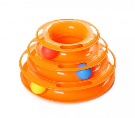  560021 Juego interactivo para gatos de torre circular con bolas giratorias