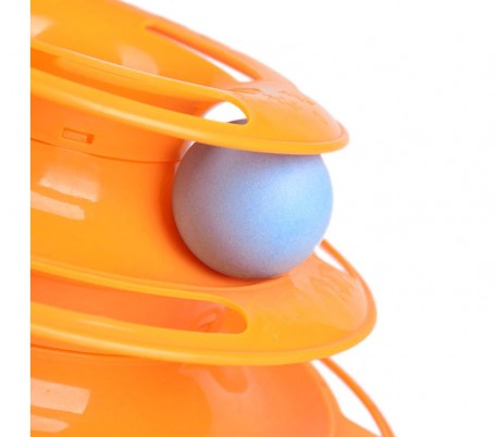  560021 Juego interactivo para gatos de torre circular con bolas giratorias