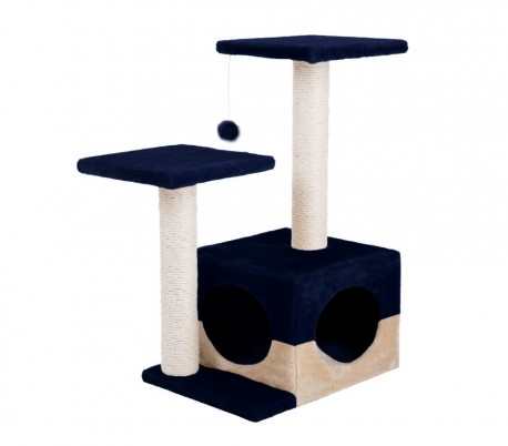  HK1005 Caseta para gatos con rascador y dos estantes 44x33x33 cm