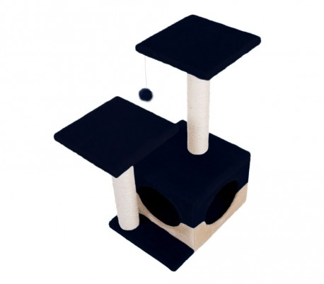  HK1005 Caseta para gatos con rascador y dos estantes 44x33x33 cm