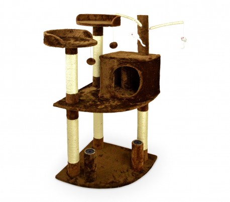 MWS3014 HK1015 Árbol de entrenamiento para gatos con literas y columnas 110 cm