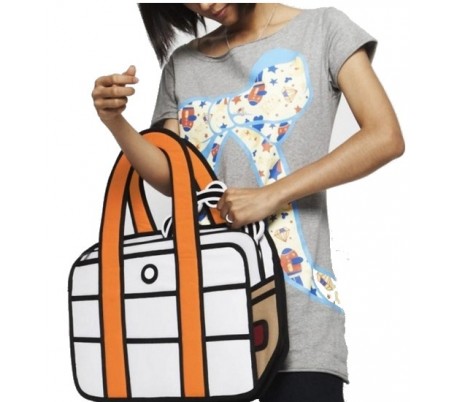 Bolso con mango 3d efecto dibujo animado moda...