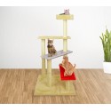 MWS3015 HK1038 Árbol de entrenamiento para gatos con escalera y columnas 144 cm