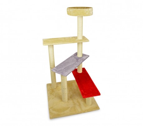 MWS3015 HK1038 Árbol de entrenamiento para gatos con escalera y columnas 144 cm