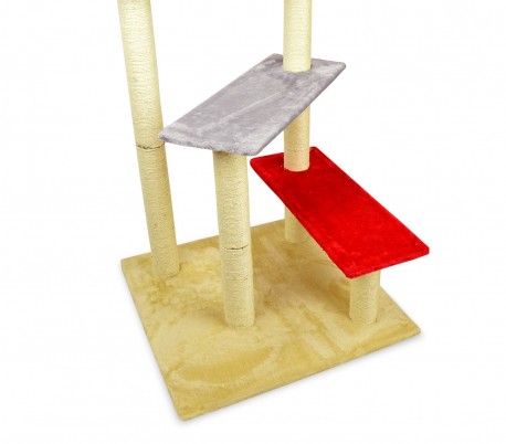 MWS3015 HK1038 Árbol de entrenamiento para gatos con escalera y columnas 144 cm