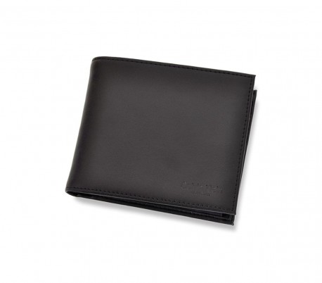 S04 Cartera negra CALVIN KLEIN en cuero con porta-monedas