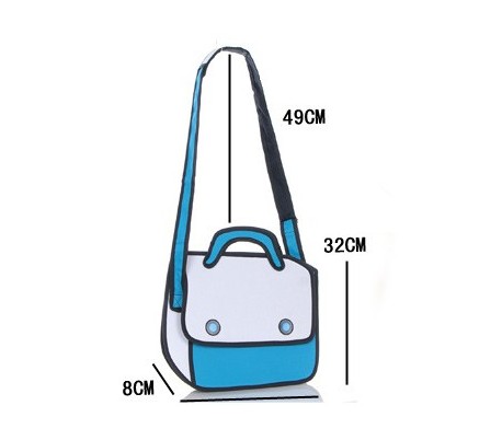 Bolso de hombro 3d dibujo animado moda turquesa...