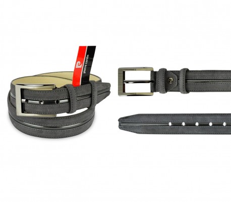 R003 Cinturon ajustable de hombre Pierre Cardin en cuero agamuzado 