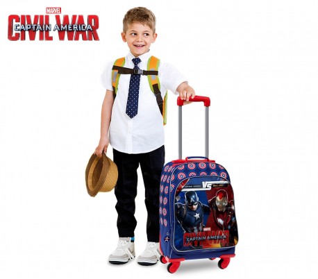 4722851 Trolley convertible en mochila del Capitán América vs Iron Man 47x33x21 