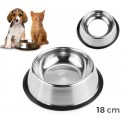 45000 Comedero de acero para perros y gatos antideslizante de 18 cm