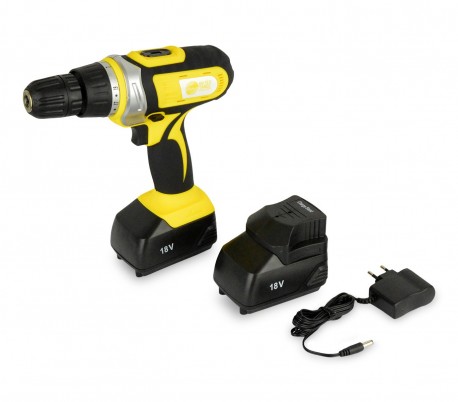 Taladro inalámbrico de 18V con doble batería de litio en maletin