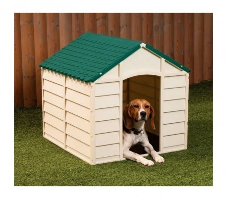 315917 Caseta de perro hecha de resina 72x71,5x68 cm de color verde