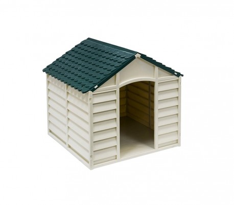 315917 Caseta de perro hecha de resina 72x71,5x68 cm de color verde