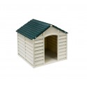 315917 Caseta de perro hecha de resina 72x71,5x68 cm de color verde