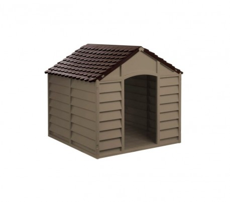 316924 Caseta de resina para perros 72x71,5x68 cm de color marrón