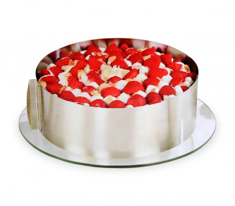 274088 Anillo de acero ajustable para tartas y pasteles de 16 a 30 cm