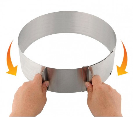 274088 Anillo de acero ajustable para tartas y pasteles de 16 a 30 cm