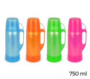 059166 Termo para bebidas WELKHOME recubierto de plástico de colores 1000 ml