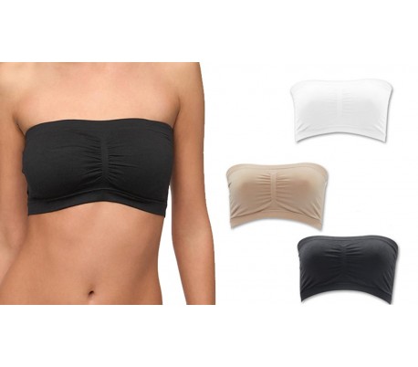 Set 3 sujetadores bandeau superior empuja hacia arriba el sujetador sin tirantes