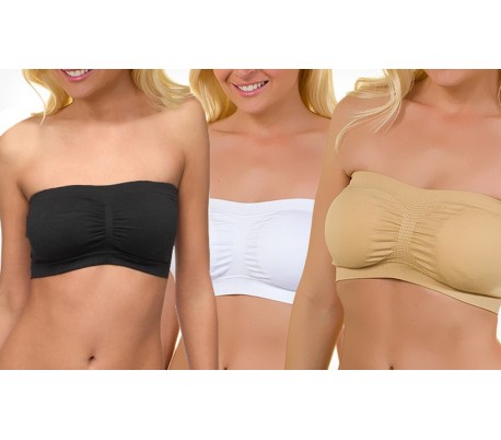 Set 3 sujetadores bandeau superior empuja hacia arriba el sujetador sin tirantes