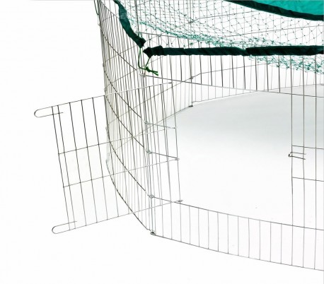 26477 Recinto octagonal para exteriores para animales pequeños con parasol