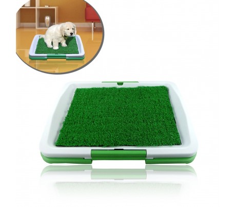 Inodoro de bandeja hecho de césped artificial para los cachorros POTTY PAD -