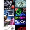 Bobina de luces led multicolor 5 m - 72w  multicolor rgb 300 led 