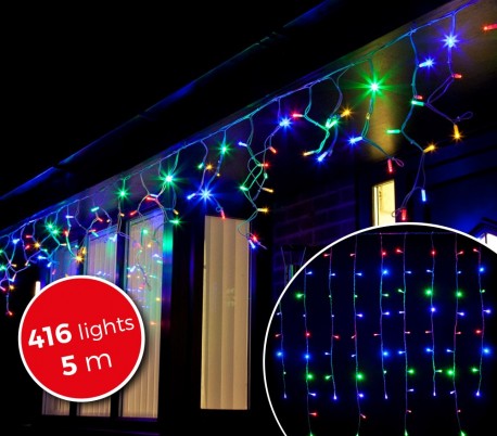 031434 Cortina efecto multicolor con 416 luces led para la navidad (5metros)