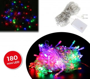 499296 Tira led de 180 guirnaldas efecto multicolor (cable transparente)