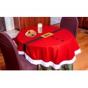 3035 Mantel navideño de 143cm con motivo de PAPA NOEL (redondo)