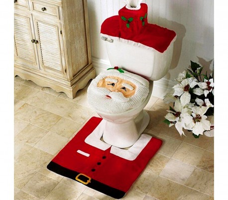 3036 Cojunto completo para el baño con motivo de Papa Noel