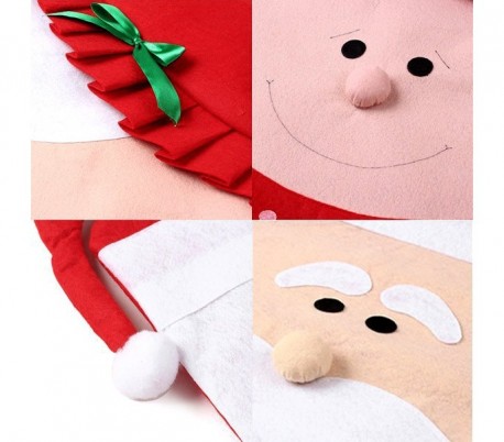 3037 Set de 2 fundas para silla con motivo de Papa y Mama Noel con detalles
