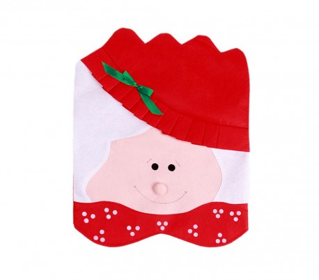 3037 Set de 2 fundas para silla con motivo de Papa y Mama Noel con detalles
