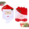 3037 Set de 2 fundas para silla con motivo de Papa y Mama Noel con detalles  3037 Set de 2 fundas para silla con motivo de Papa y Mama Noel con detalles