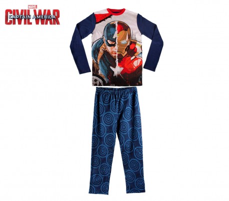 1723 Pijama de algodón para niños motivo Iron-man & Capitán América 6 a 12 años