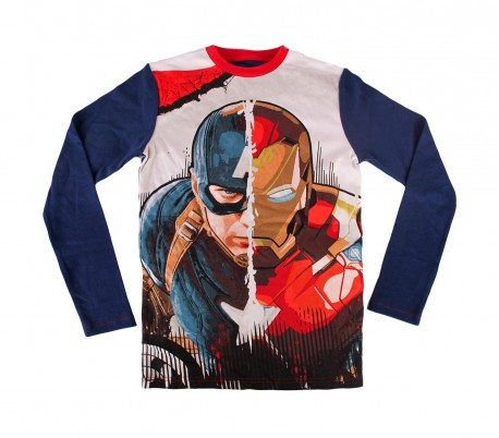 1723 Pijama de algodón para niños motivo Iron-man & Capitán América 6 a 12 años
